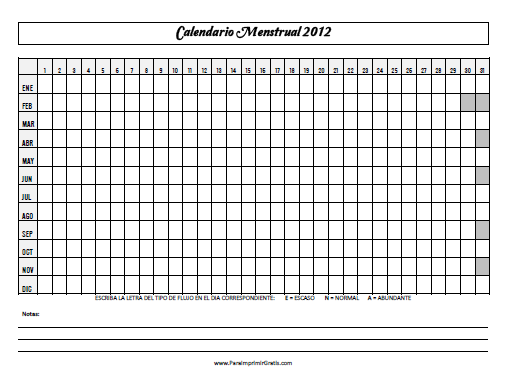 Calendario Menstrual