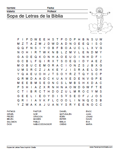 Sopa de Letras de la Biblia